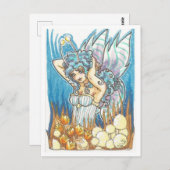 Gold Garden blue Faiasy Fantasy Art Print Postkarte (Vorne/Hinten)