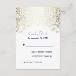 Gold Garden Blume Hochzeit RSVP Cards Karte