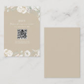 Gold Garden Floral QR Code Wedding RSVP Begleitkarte (Vorne/Hinten)