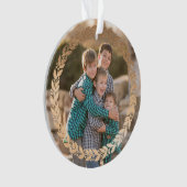 Gold Garland Elegantes Foto und Monogramm Weiß Ornament (Vorderseite)