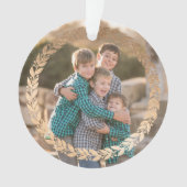 Gold Garland Elegantes Foto und Monogramm Weiß Ornament (Vorderseite)