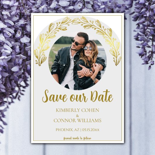 Gold Garland Foto Save the Date
