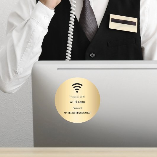 Gold Gast WLAN-Passwort Runder Aufkleber