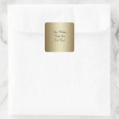 Gold Gastgeschenk Hochzeit Vielen Dank für Ihren A Quadratischer Aufkleber (Tasche)