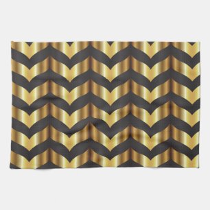 Gold Gatsby Chevron Geschirrtuch