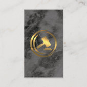 Gold-Gavel-Logo | Recht | Schwarzer Marmor Terminkarte (Vorderseite)