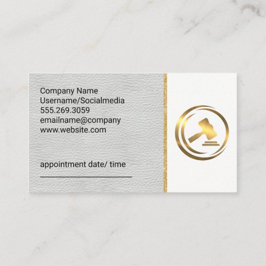 Gold-Gavel-Logo | Recht Terminkarte (Rückseite)