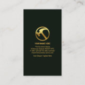 Gold Gebäude Border Green Grunge Bau Visitenkarte (Rückseite)