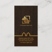 Gold Gebäude Border Wood Texture Handyman Visitenkarte (Rückseite)