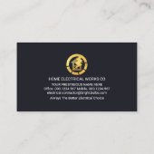 Gold Gebäude Electrical Icons Power Line Visitenkarte (Rückseite)