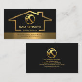 Gold Gebäude Frame Handyman Construction Builder Visitenkarte (Vorne/Hinten)