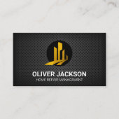 Gold-Gebäude-Logo | Perforated Mesh Visitenkarte (Vorderseite)