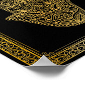 Gold Geblüht Hamsa Kabbalah Leinwand Printing Poster (Ecke)