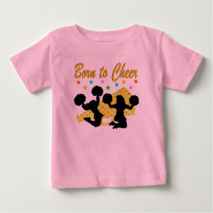 GOLD GEBOREN ZU CHEER MEGAPHONE CHEERLEADER BABY T-SHIRT