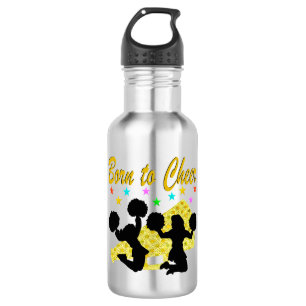 GOLD GEBOREN ZU CHEER MEGAPHONE CHEERLEADER TRINKFLASCHE