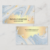 Gold gebürstet | Abstrakte Moderne Kunst Visitenkarte (Vorne/Hinten)
