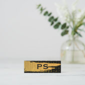 Gold gebürstet | Ankermuster Mini Visitenkarte (Stehend Vorderseite)