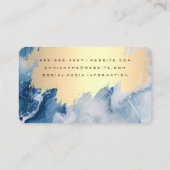 Gold gebürstet | Hintergrund aus blauem Marmor Visitenkarte (Rückseite)