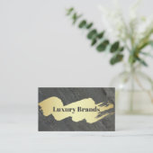 Gold gebürstet | Hintergrund der Schiefer Rock Visitenkarte (Stehend Vorderseite)