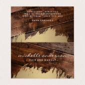 Gold gebürstet | Holz Visitenkarten (Außenseite Aufgefaltet)