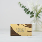 Gold gebürstet | Holzkörner Visitenkarte (Stehend Vorderseite)