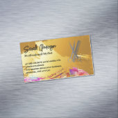 Gold gebürstet | Künstlerisch | Salon Tools Magnetische Visitenkarte (Beispiel)