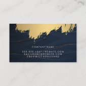 Gold gebürstet | Lux Lines Dark Blue Visitenkarte (Rückseite)