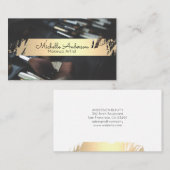 Gold gebürstet | Makeup Brushes | Beautician Visitenkarte (Vorne/Hinten)