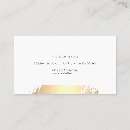 Gold gebürstet | Makeup Palette | Beautician Visitenkarte (Rückseite)
