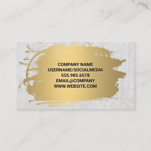 Gold gebürstet | Marble Stone | QR-Code Visitenkarte (Rückseite)