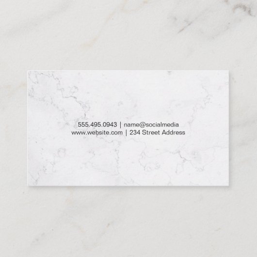 Gold gebürstet | Marmor | Real Anwesen Agent Visitenkarte (Rückseite)