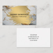 Gold gebürstet | Marmorboden Visitenkarte (Vorne/Hinten)