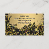 Gold gebürstet | Marmorgezogene Textur Visitenkarte (Rückseite)