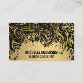 Gold gebürstet | Marmorgezogene Textur Visitenkarte (Vorderseite)