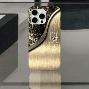 Gold gebürstet Metall und metallischer Stein monog Case-Mate iPhone Hülle