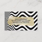 Gold gebürstet | Moderne Stripes Wave Art Visitenkarte (Rückseite)
