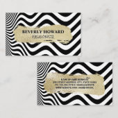 Gold gebürstet | Moderne Stripes Wave Art Visitenkarte (Vorne/Hinten)