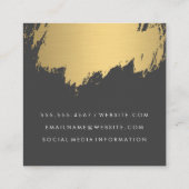Gold gebürstet | Natural Gold Lines | QR-Code Quadratische Visitenkarte (Rückseite)