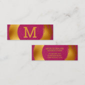Gold gebürstet | Rosa Leder Mini Visitenkarte (Vorne/Hinten)