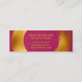 Gold gebürstet | Rosa Leder Mini Visitenkarte (Rückseite)