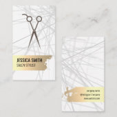 Gold gebürstet | Salon Shears Visitenkarte (Vorne/Hinten)