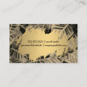 Gold gebürstet | Tropische Blätter Visitenkarte (Rückseite)