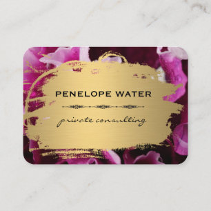 Gold gebürstet und blumengeschmückt visitenkarte