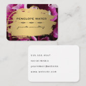 Gold gebürstet und blumengeschmückt visitenkarte (Vorne/Hinten)