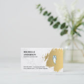 Gold gebürstet | Wardrobe Artist | Mode-Designer Visitenkarte (Stehend Vorderseite)