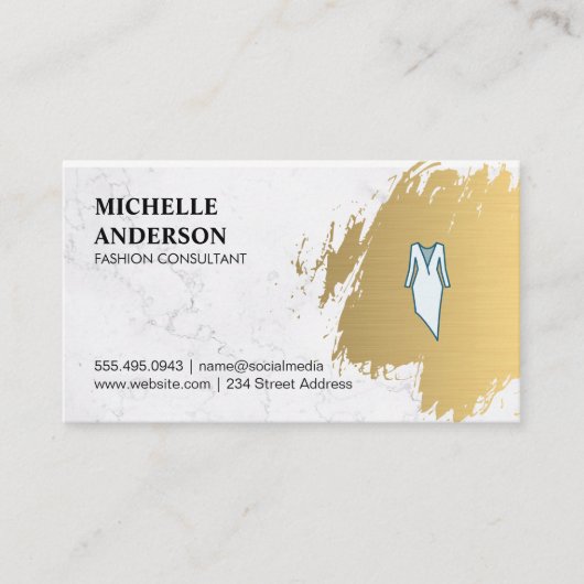 Gold gebürstet | Wardrobe Artist | Mode-Designer Visitenkarte (Vorderseite)