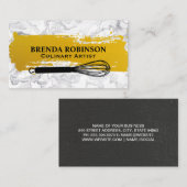 Gold gebürstet | Weißer Marmorpfeifer Visitenkarte (Vorne/Hinten)