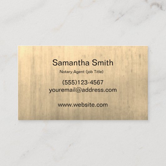 Gold gebürsteter visitenkarte (Rückseite)