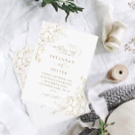 Gold geflochtene Blütenweiße und goldene Hochzeits<br><div class="desc">Holen Sie sich Ihre Gäste für die unvergessliche Hochzeit, die Sie mit Ihren Gold Lined Floral White & Gold Hochzeitseinladungen haben. Gold Florals machen diese Hochzeitseinladung elegant und elegant. Und es ist großartig für Sommer-, Herbst- und Winterhochzeiten. Es ist einfach, Ihre Hochzeitseinladungen schnell mit unseren Vorlagen zu kreieren. Hochwertige berufliche...</div>