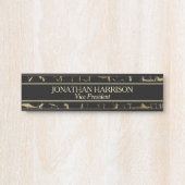 Gold geknackt auf schwarzem beruflichem türschild (Vorderseite )